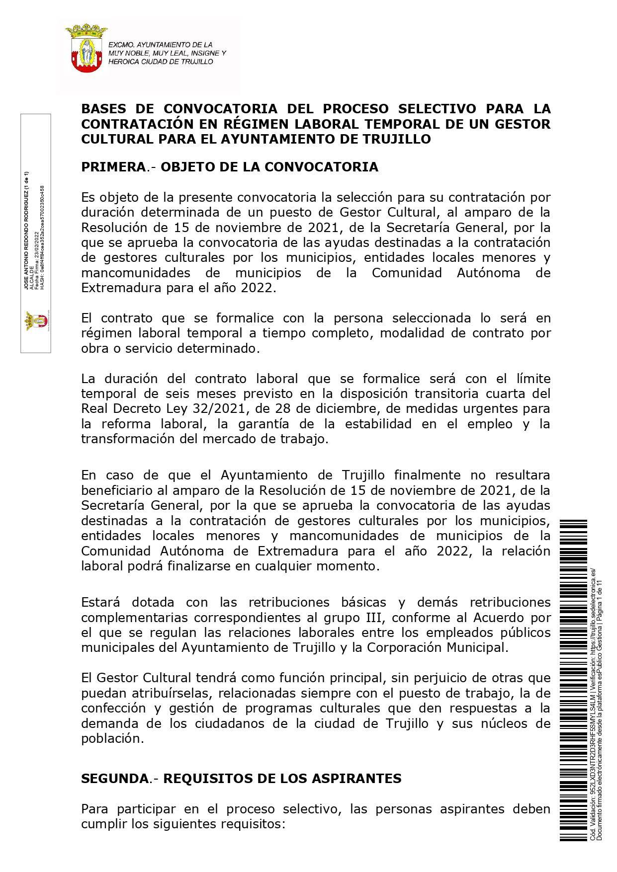 Gestor cultural (febrero 2022) - Trujillo (Cáceres) 1