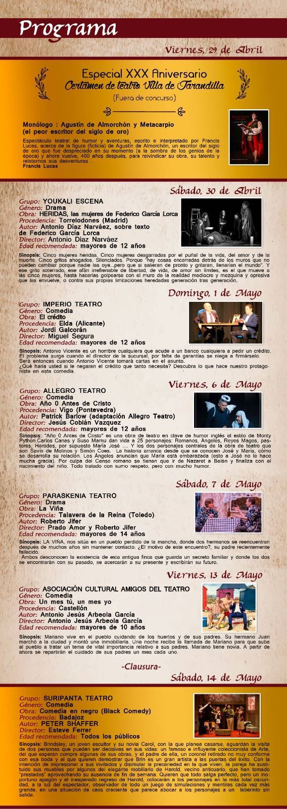 XXX Certamen de Teatro 'Villa de Jarandilla' - Jarandilla de la Vera (Cáceres) 2