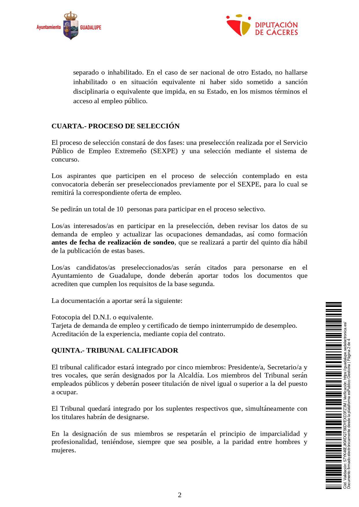 3 operarios de limpieza (febrero 2022) - Guadalupe (Cáceres) 2