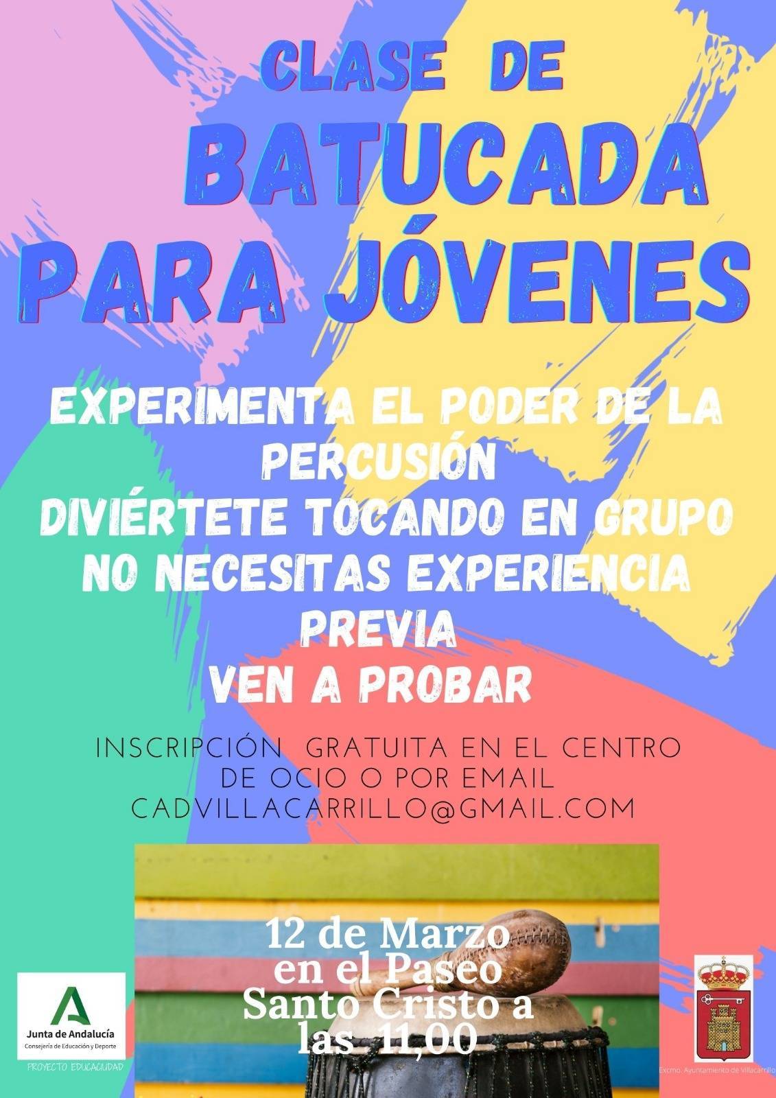 Clase de batucada para jóvenes (marzo 2022) - Villacarrillo (Jaén)