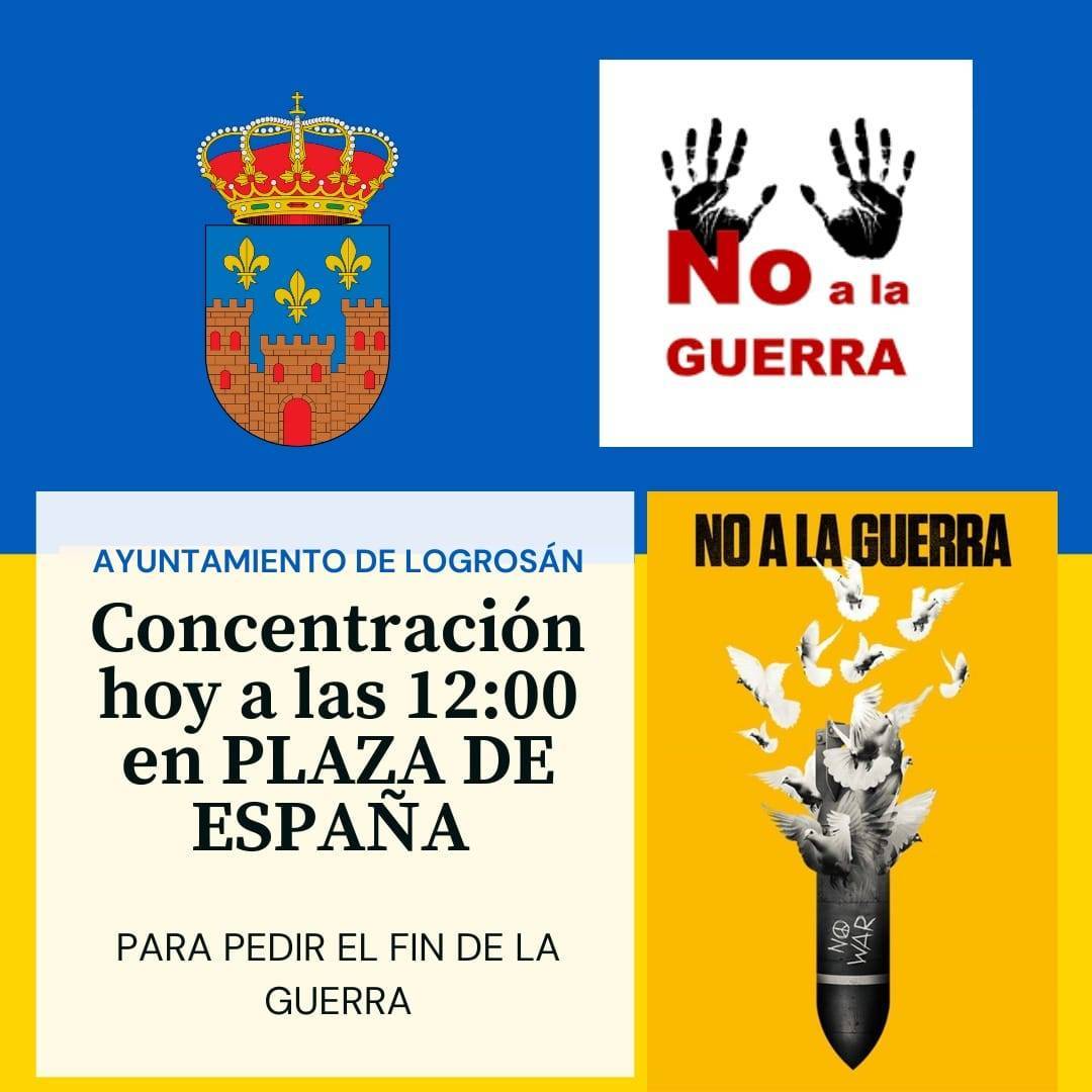 Concentración para pedir el fin de la guerra en Ucrania (marzo 2022) - Logrosán (Cáceres)