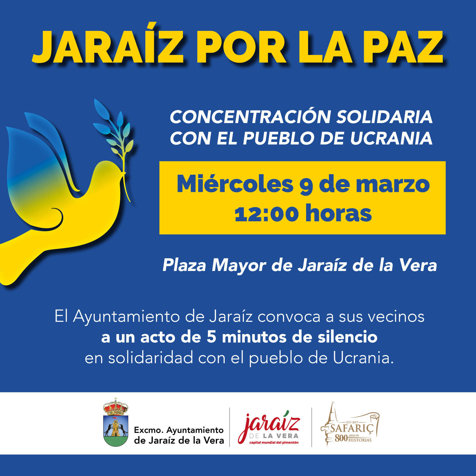 Concentración solidaria con el pueblo de Ucrania (2022) - Jaraíz de la Vera (Cáceres)