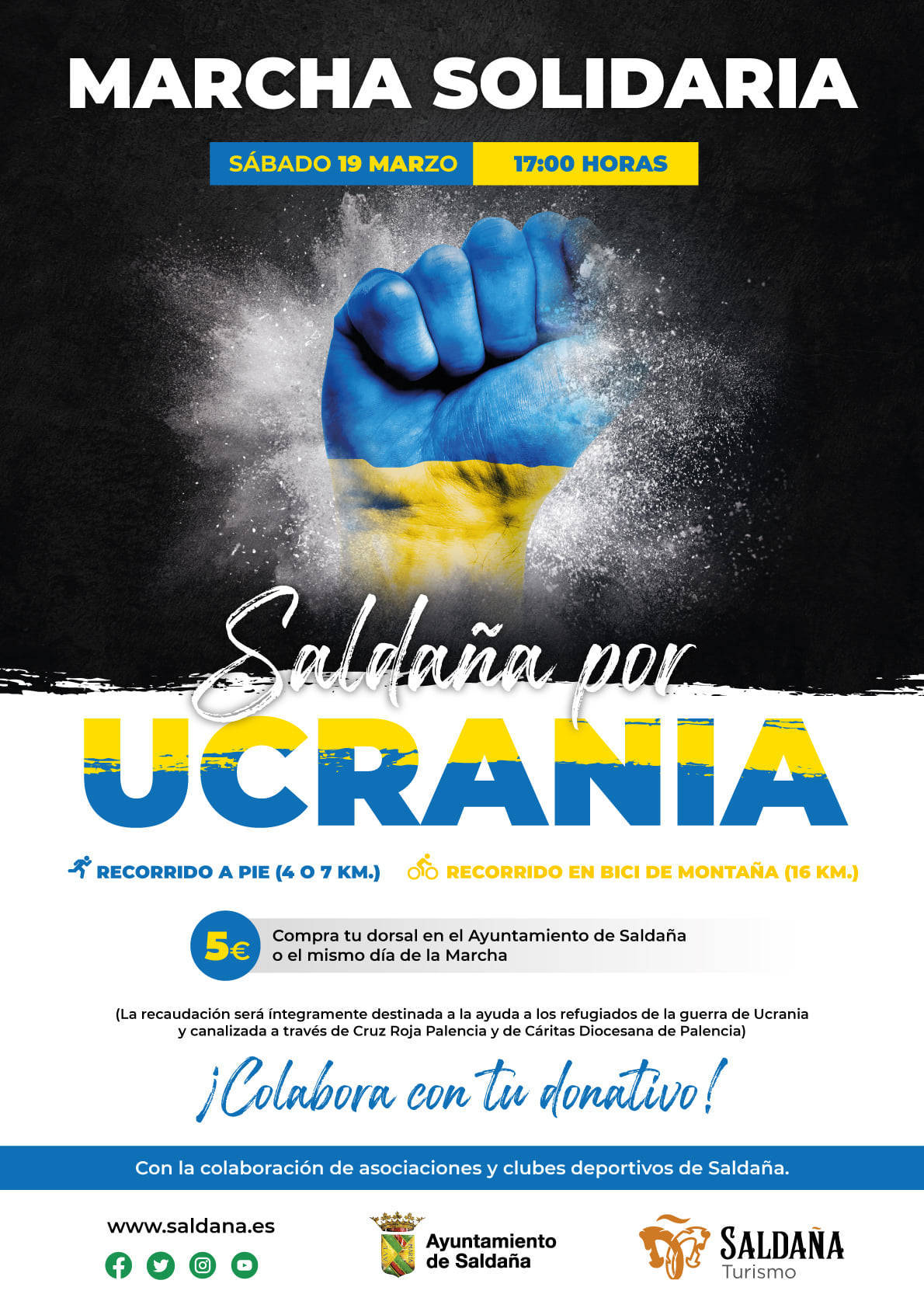 Marcha solidaria por Ucrania (2022) - Saldaña (Palencia)