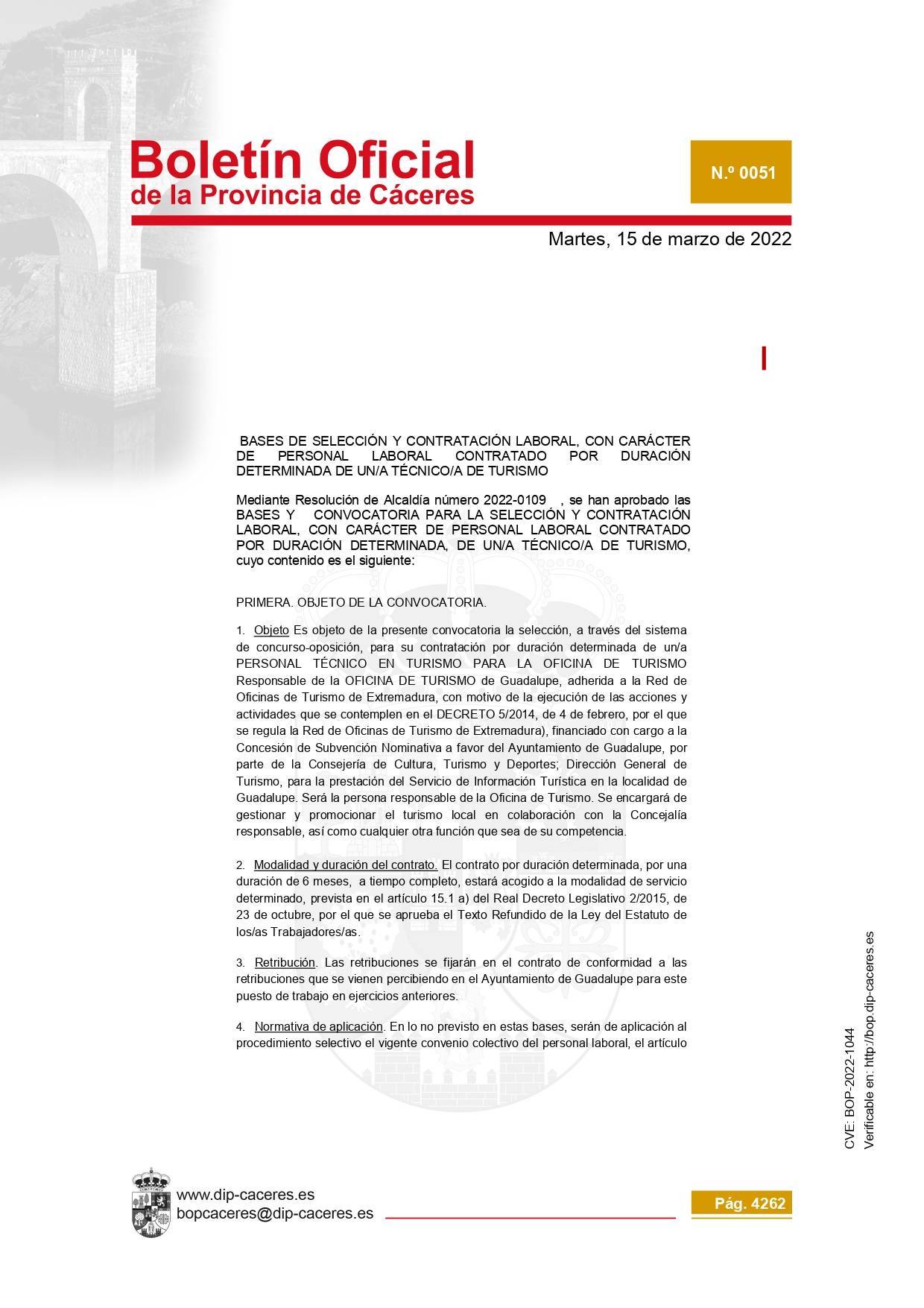 Técnico-a de turismo (2022) - Guadalupe (Cáceres) 2