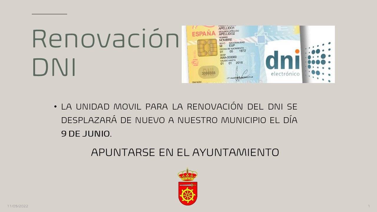 Renovación del DNI (junio 2022) - Alía (Cáceres)