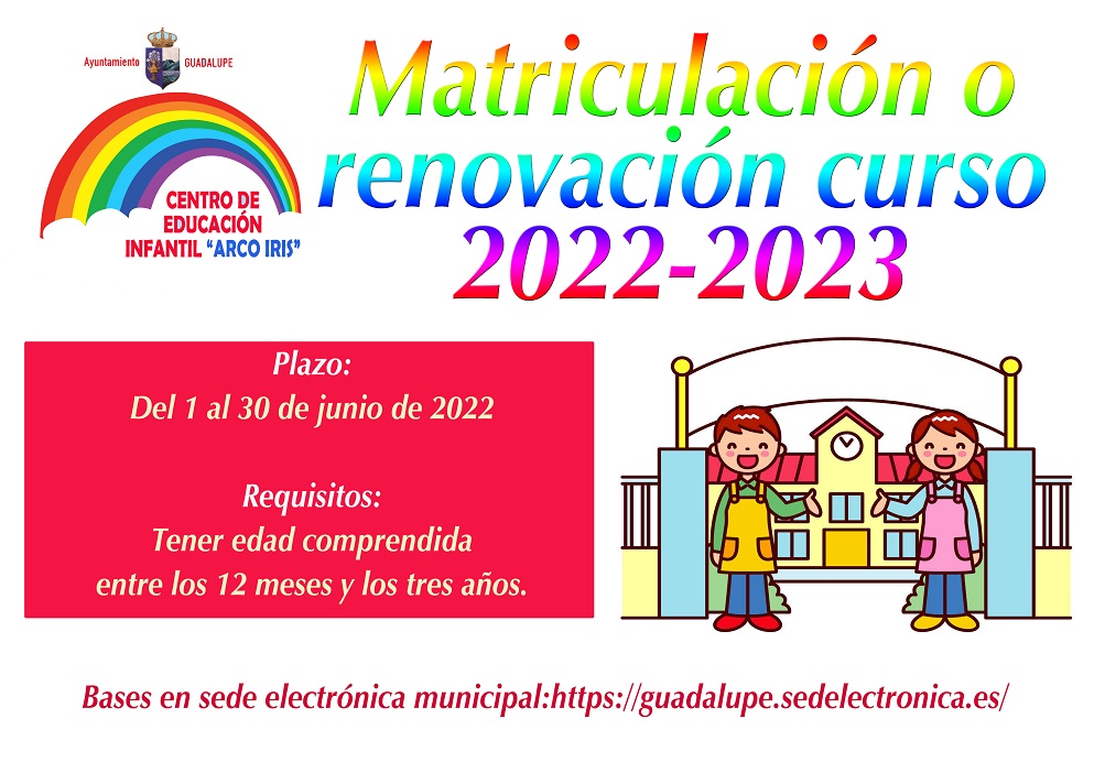 Abierto el plazo de matriculación en la guardería (2022) - Guadalupe (Cáceres)