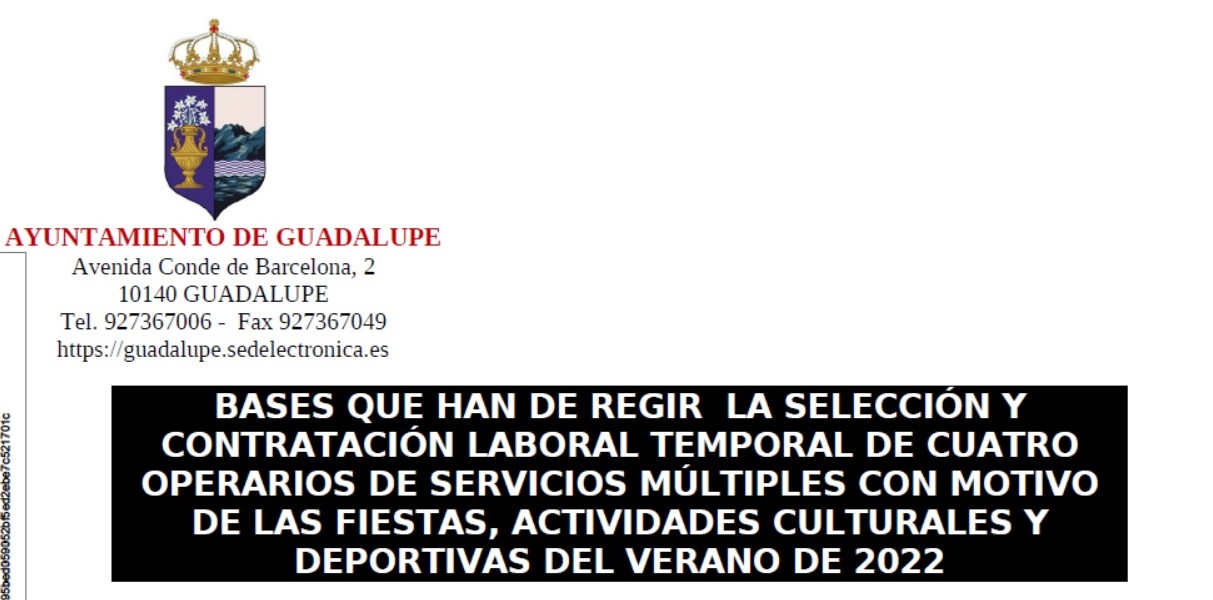 Cuatro operarios de servicios múltiples (2022) - Guadalupe (Cáceres)