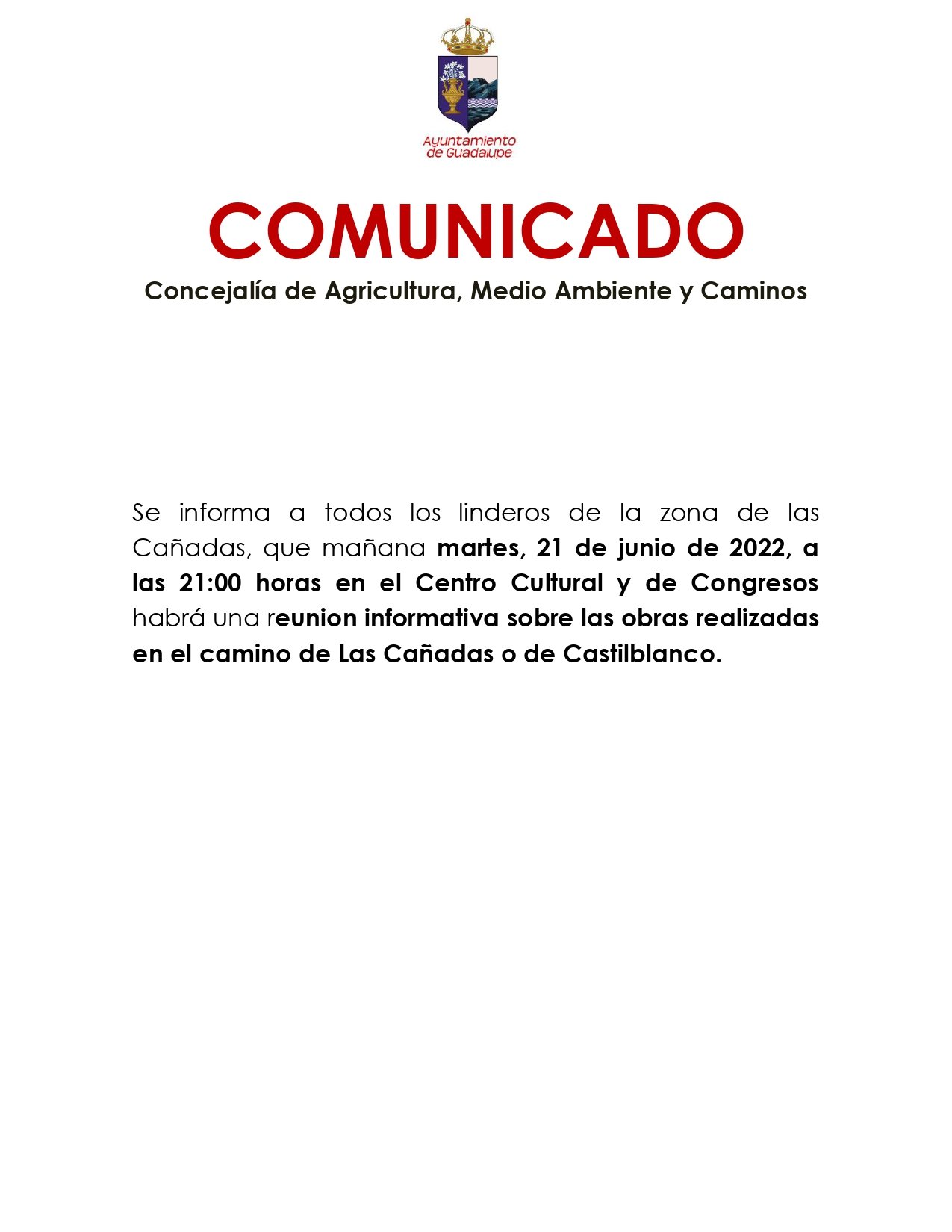 Reunión informativa sobre el camino de Las Cañadas (junio 2022) - Guadalupe (Cáceres)