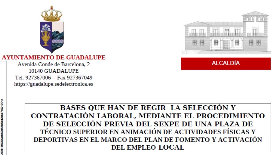 Técnico superior en animación de actividades físicas y deportivas (2022) - Guadalupe (Cáceres)