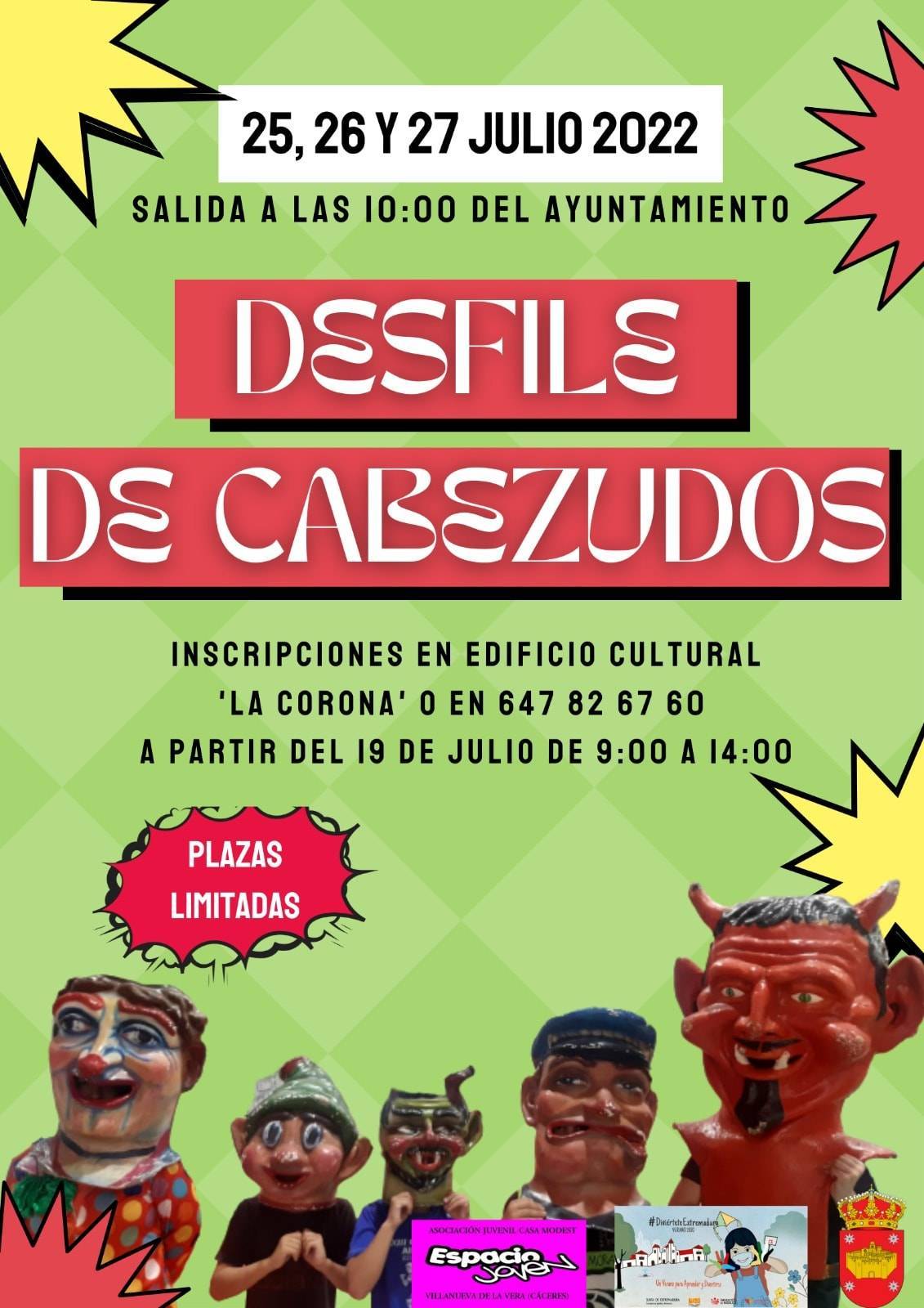 Desfile de cabezudos (julio 2022) - Villanueva de la Vera (Cáceres)