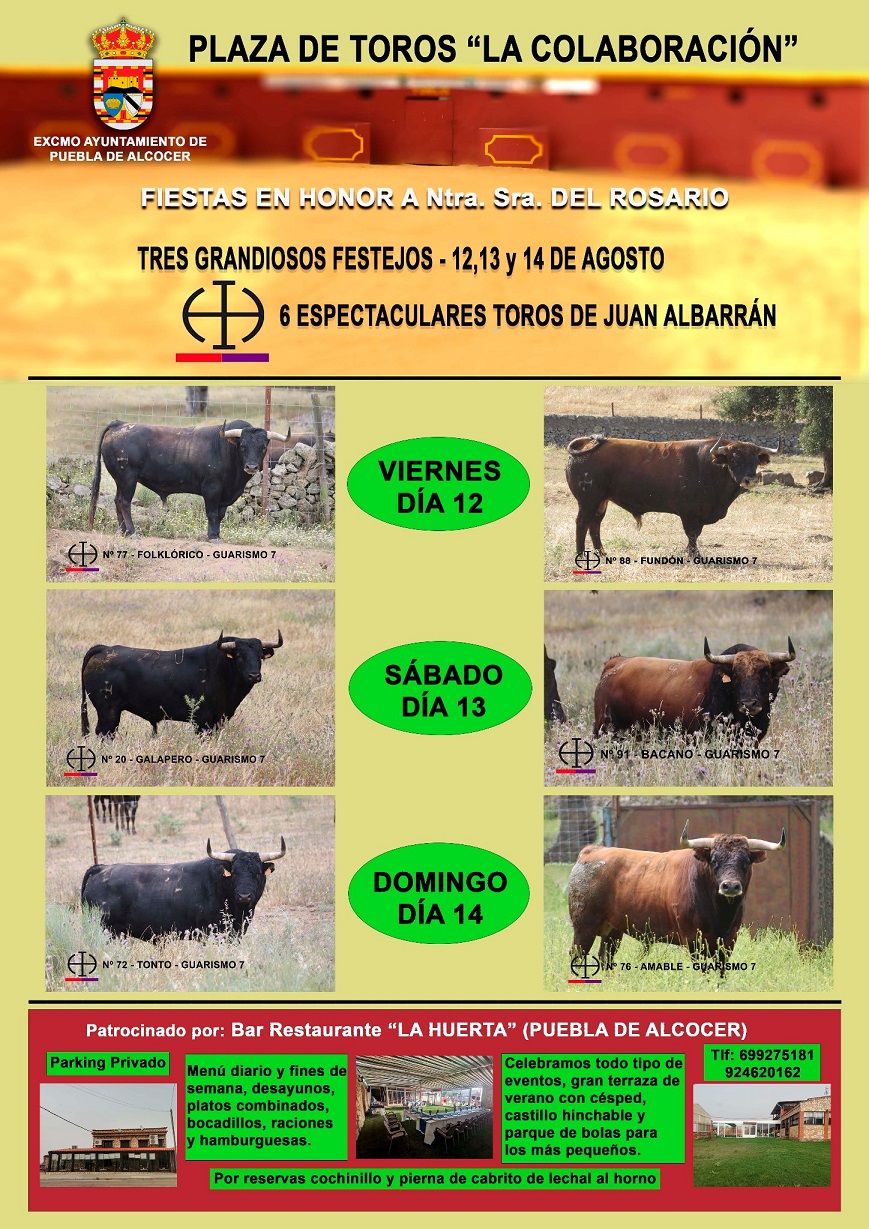 Festejos taurinos (2022) - Puebla de Alcocer (Badajoz)