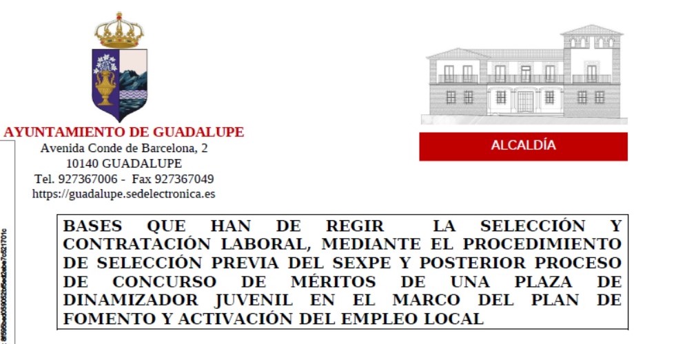 Nuevas bases para dinamizador juvenil (2022) - Guadalupe (Cáceres)