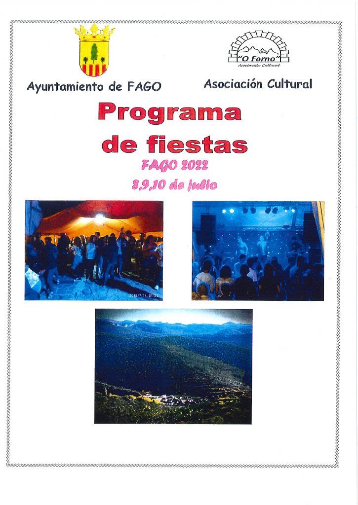 Programa de fiestas (julio 2022) - Fago (Huesca) 1