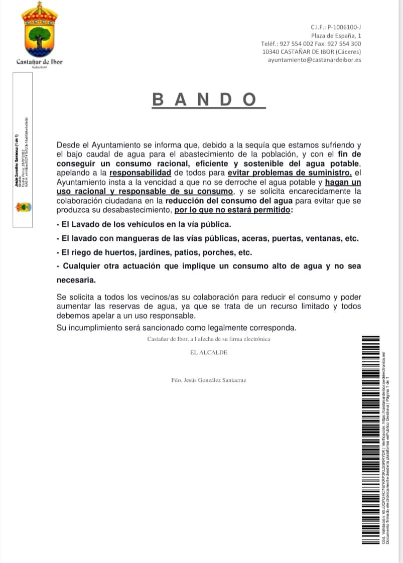 Uso racional y responsable del agua (2022) - Castañar de Ibor (Cáceres)