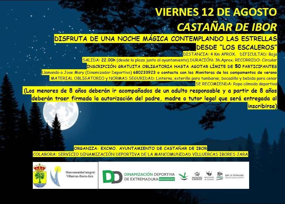 Ruta nocturna (agosto 2022) - Castañar de Ibor (Cáceres)