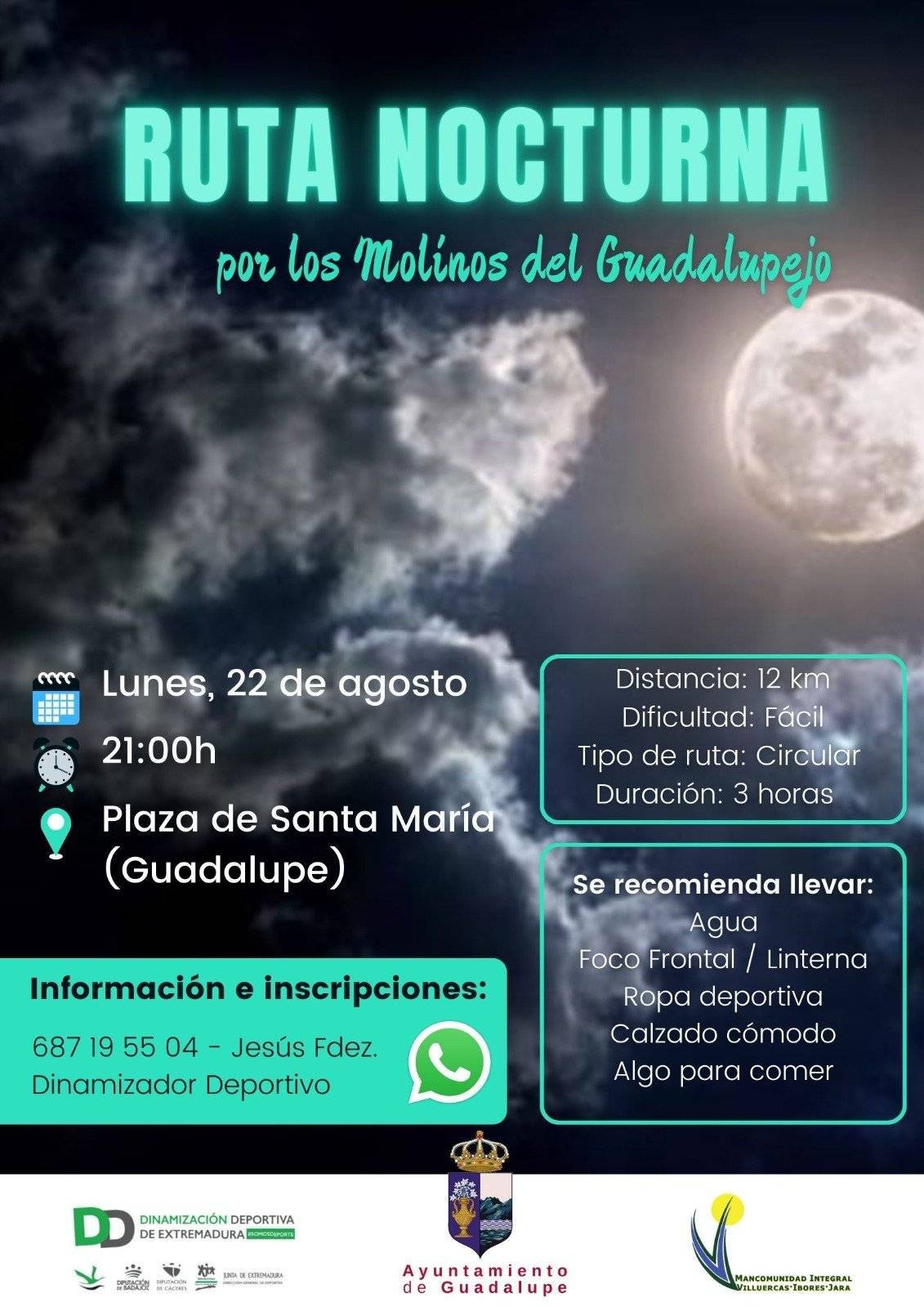 Ruta nocturna por los molinos del Guadalupejo (2022) - Guadalupe (Cáceres)