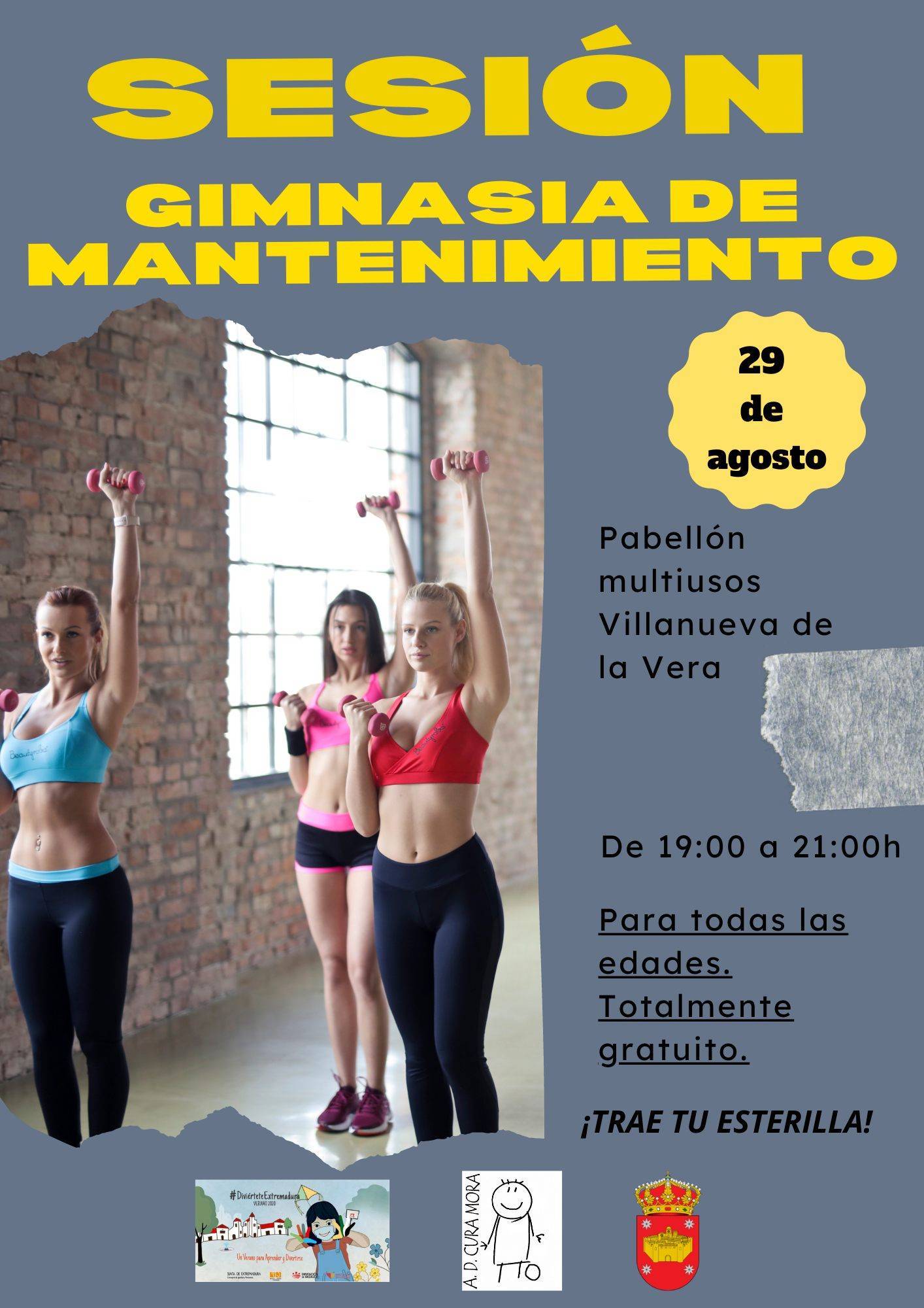 Sesión de gimnasia de mantenimiento (agosto 2022) - Villanueva de la Vera (Cáceres)