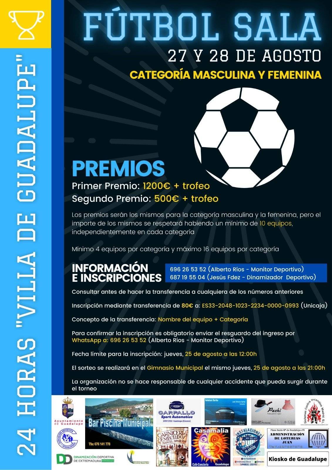Torneo de fútbol sala (agosto 2022) - Guadalupe (Cáceres)