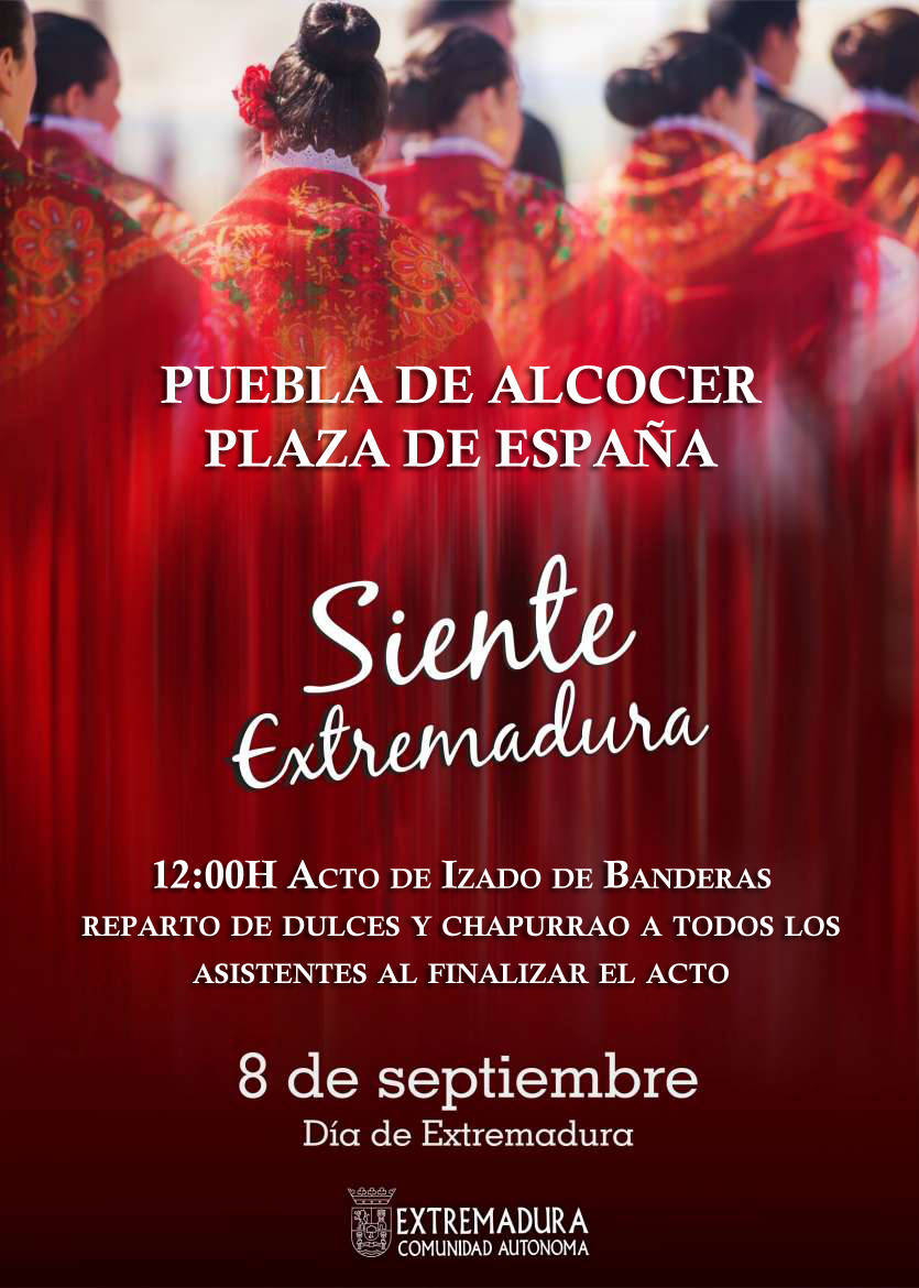 Acto de izado de banderas (septiembre 2022) - Puebla de Alcocer (Badajoz)