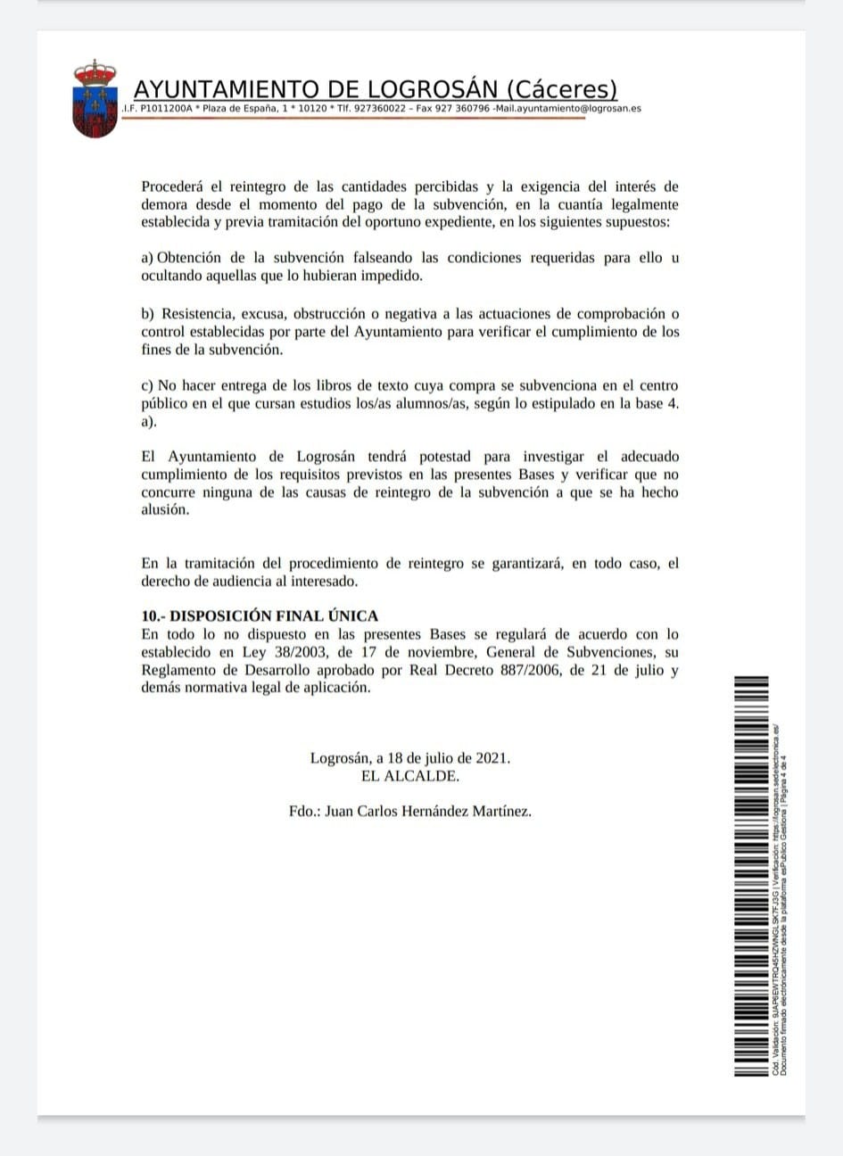 Bases ayudas para la adquisición de libros de texto (2022) - Logrosán (Cáceres) 4