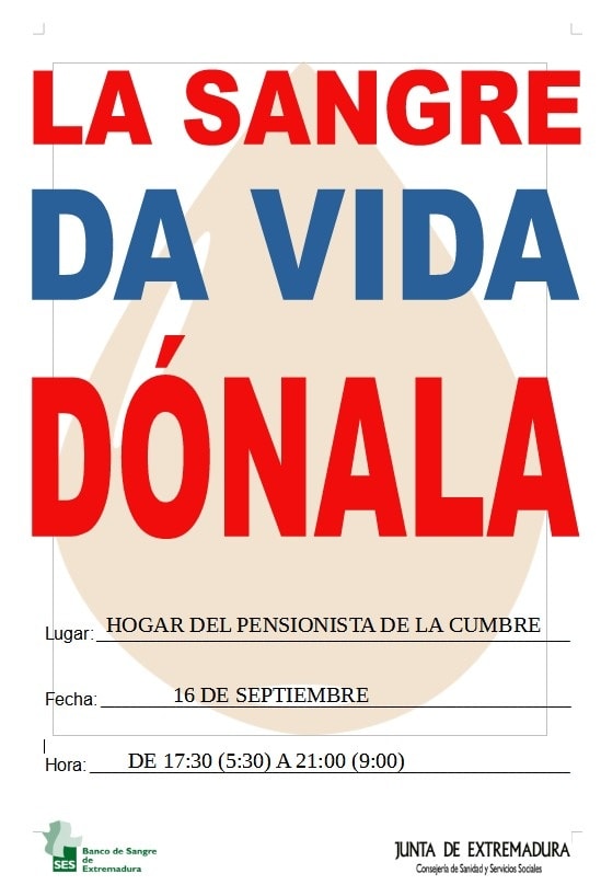 Donación de sangre (septiembre 2022) - La Cumbre (Cáceres)