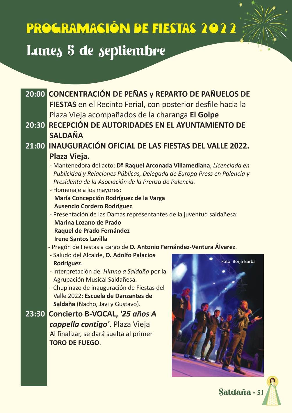 Programa de fiestas del Valle (2022) - Saldaña (Palencia) 2