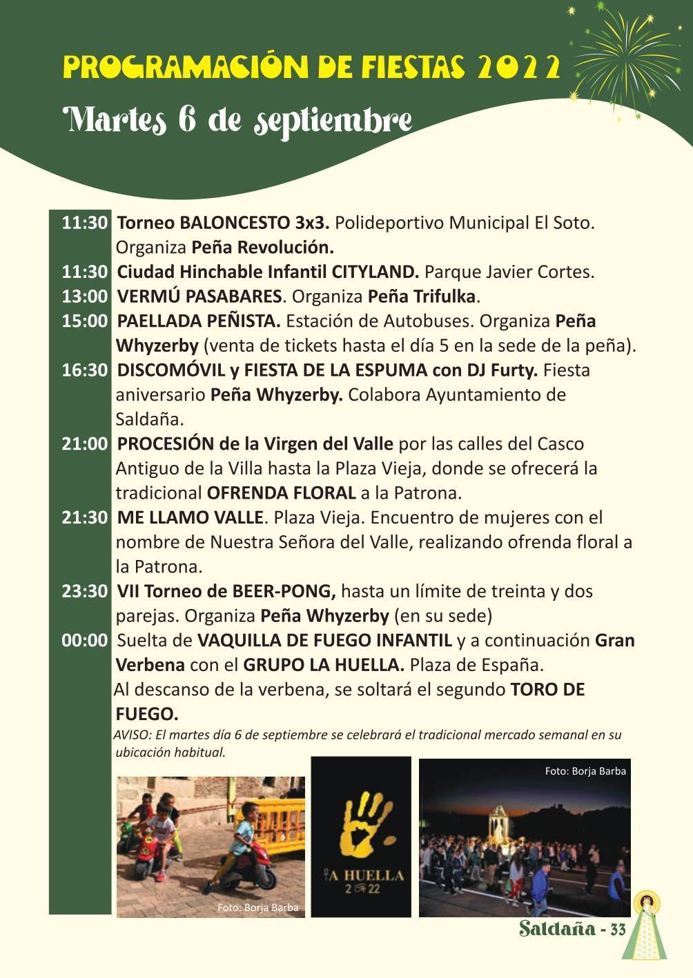 Programa de fiestas del Valle (2022) - Saldaña (Palencia) 3