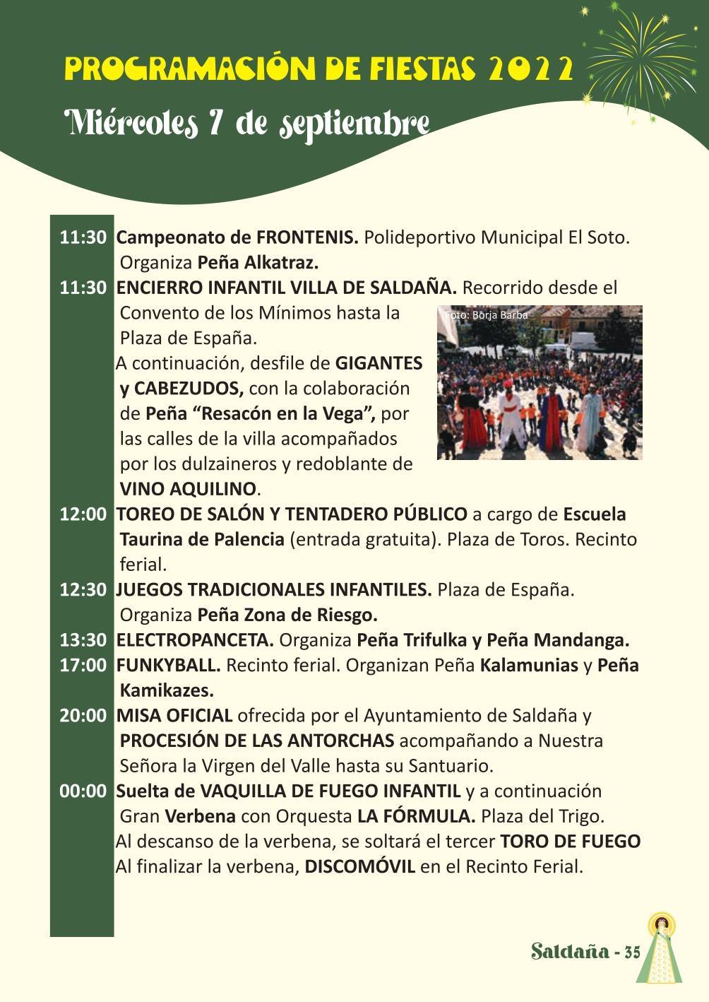 Programa de fiestas del Valle (2022) - Saldaña (Palencia) 4