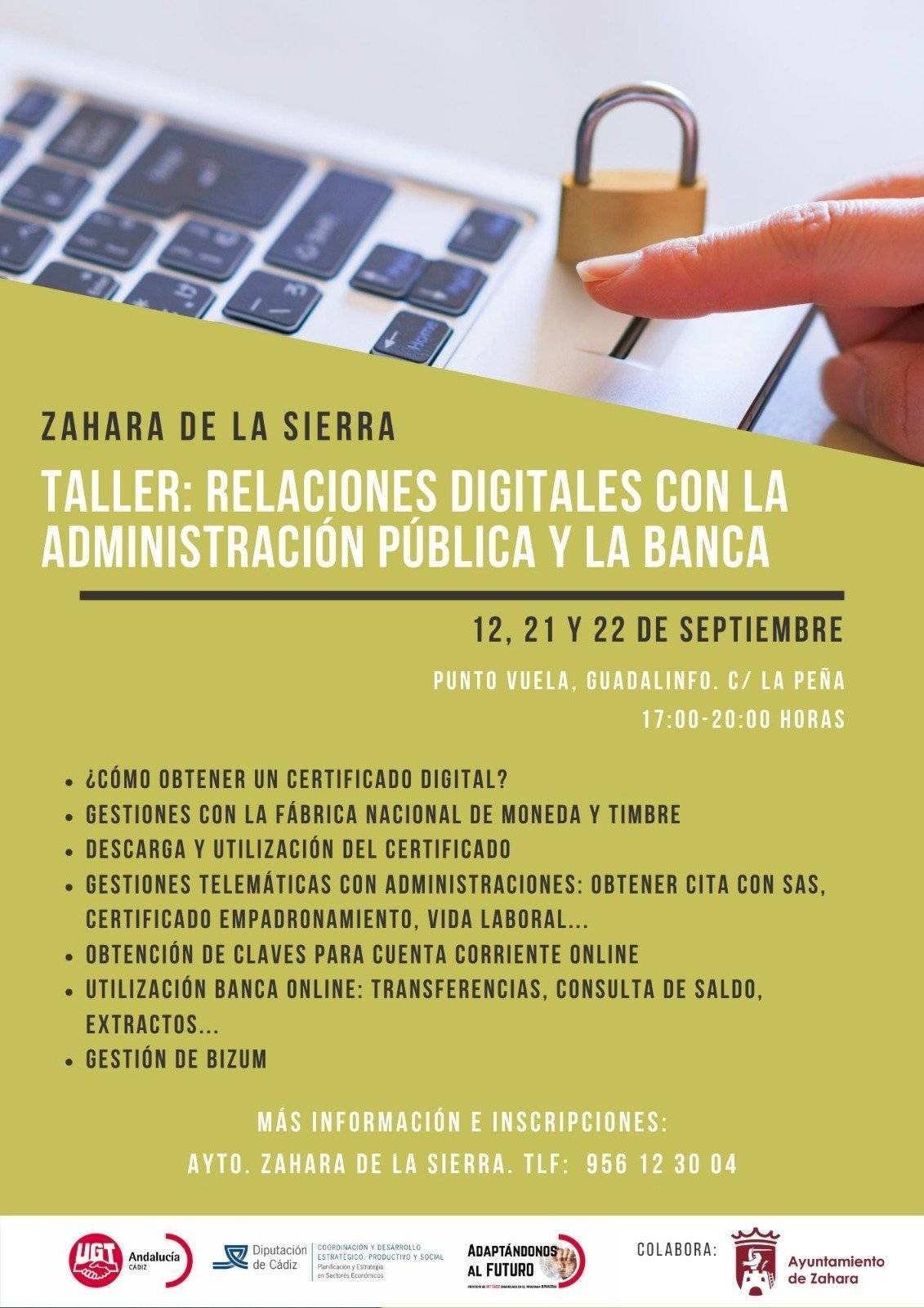 Taller de relaciones digitales con la administración pública y la banca (2022) - Zahara de la Sierra (Cádiz)