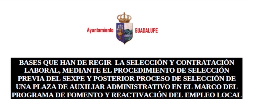 Auxiliar administrativo (2022) - Guadalupe (Cáceres)