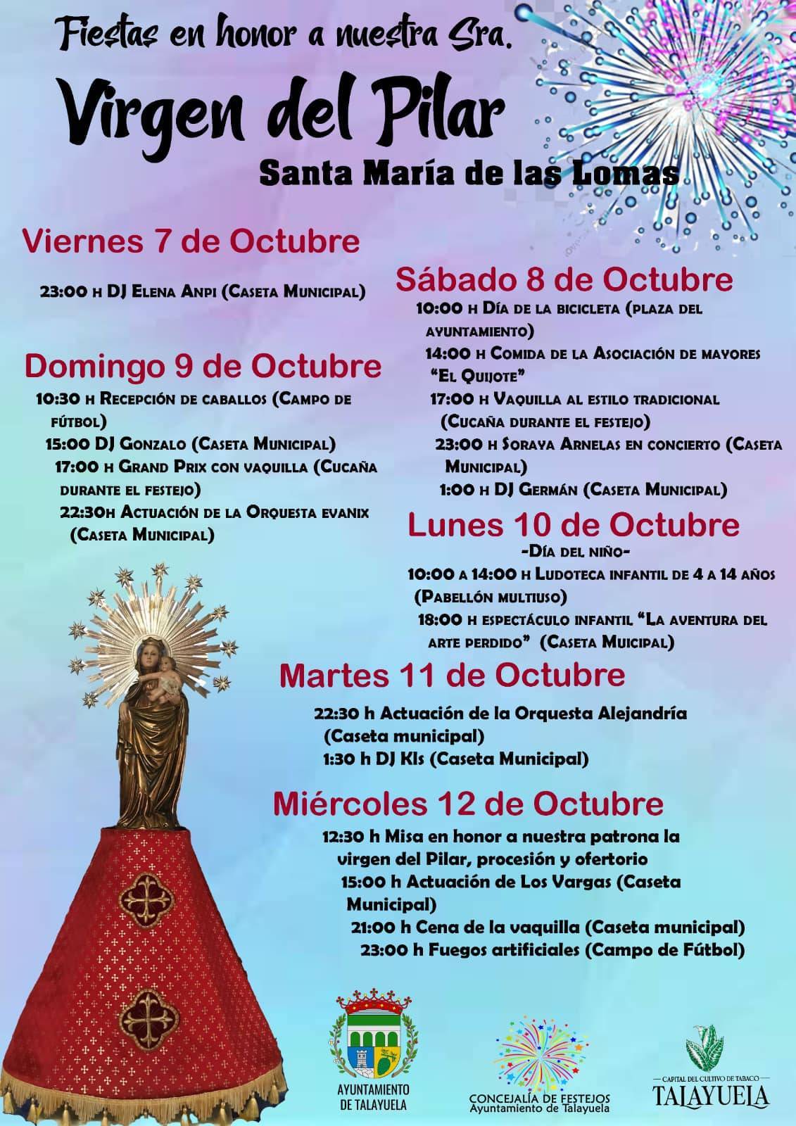 Fiestas en honor a nuestra señora Virgen del Pilar (2022) - Santa María de las Lomas (Cáceres)