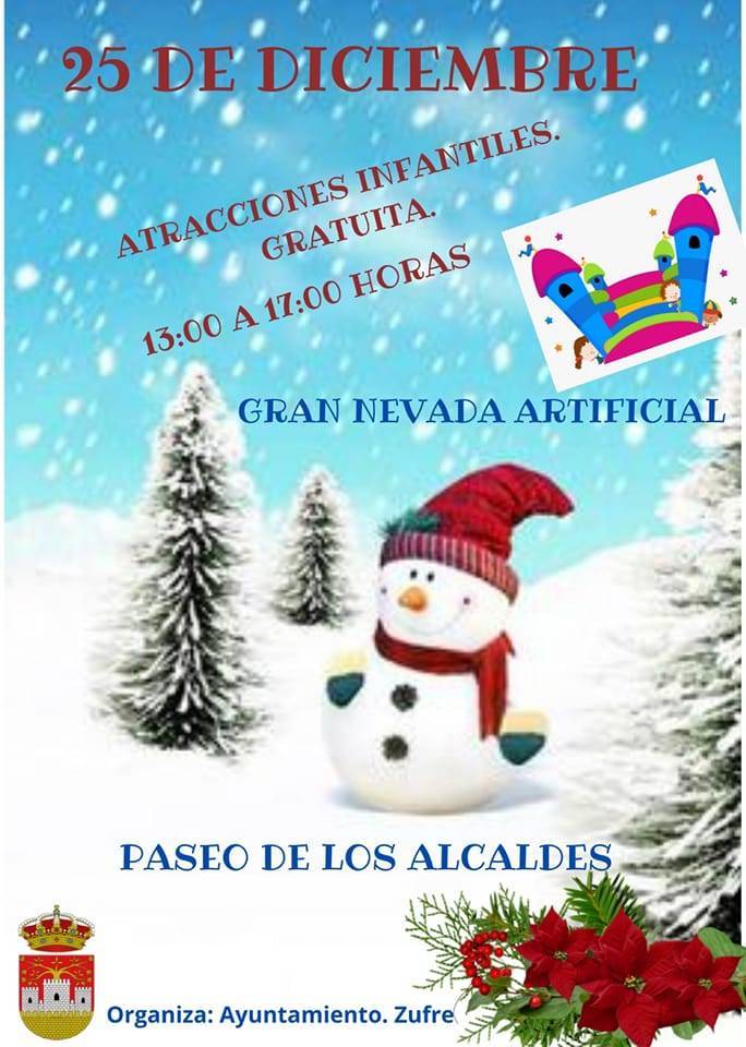 Atracciones infantiles y gran nevada artificial (2022) - Zufre (Huelva)