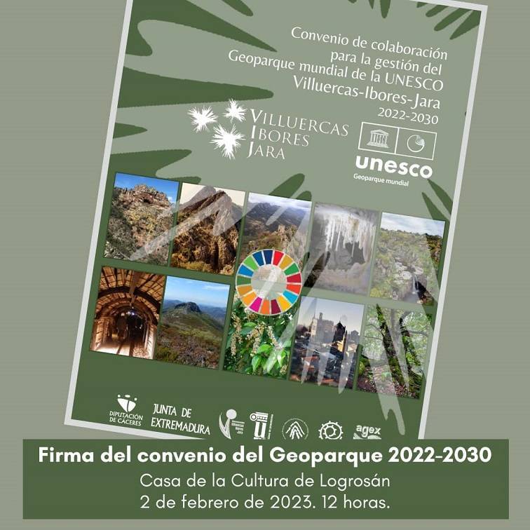 Firma del convenio del Geoparque (2022-2030) - Logrosán (Cáceres)
