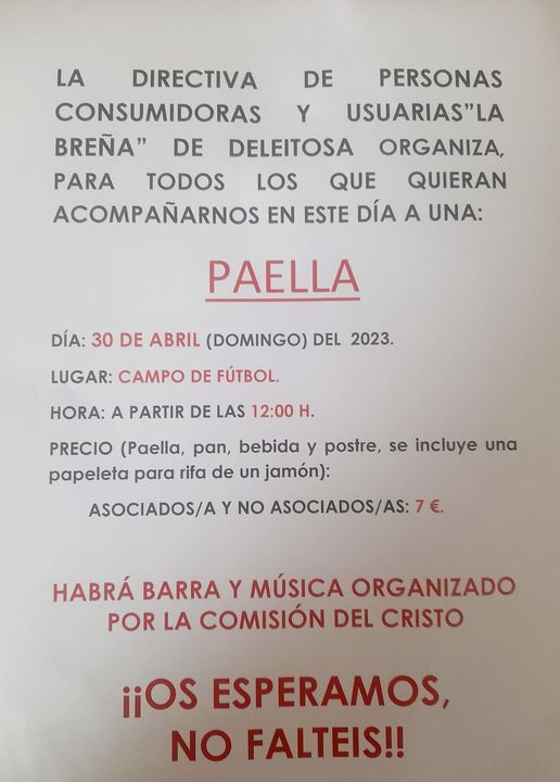 Degustación de paella (abril 2023) - Deleitosa (Cáceres)