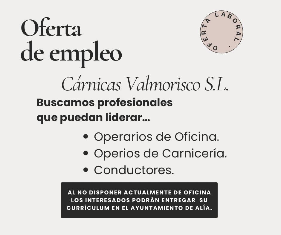Operarios de oficina, carnicería y conductores (2023) - Alía (Cáceres)