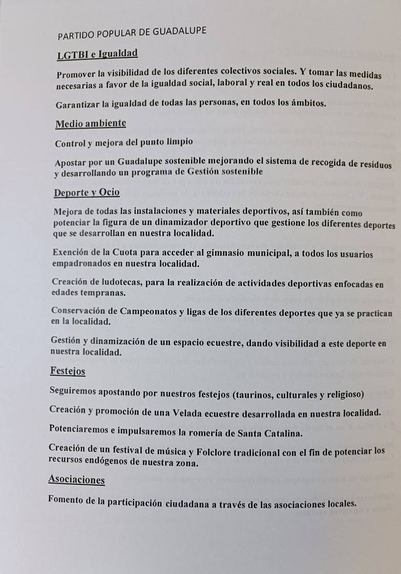 Programa electoral del PP (2023) - Guadalupe (Cáceres) 6