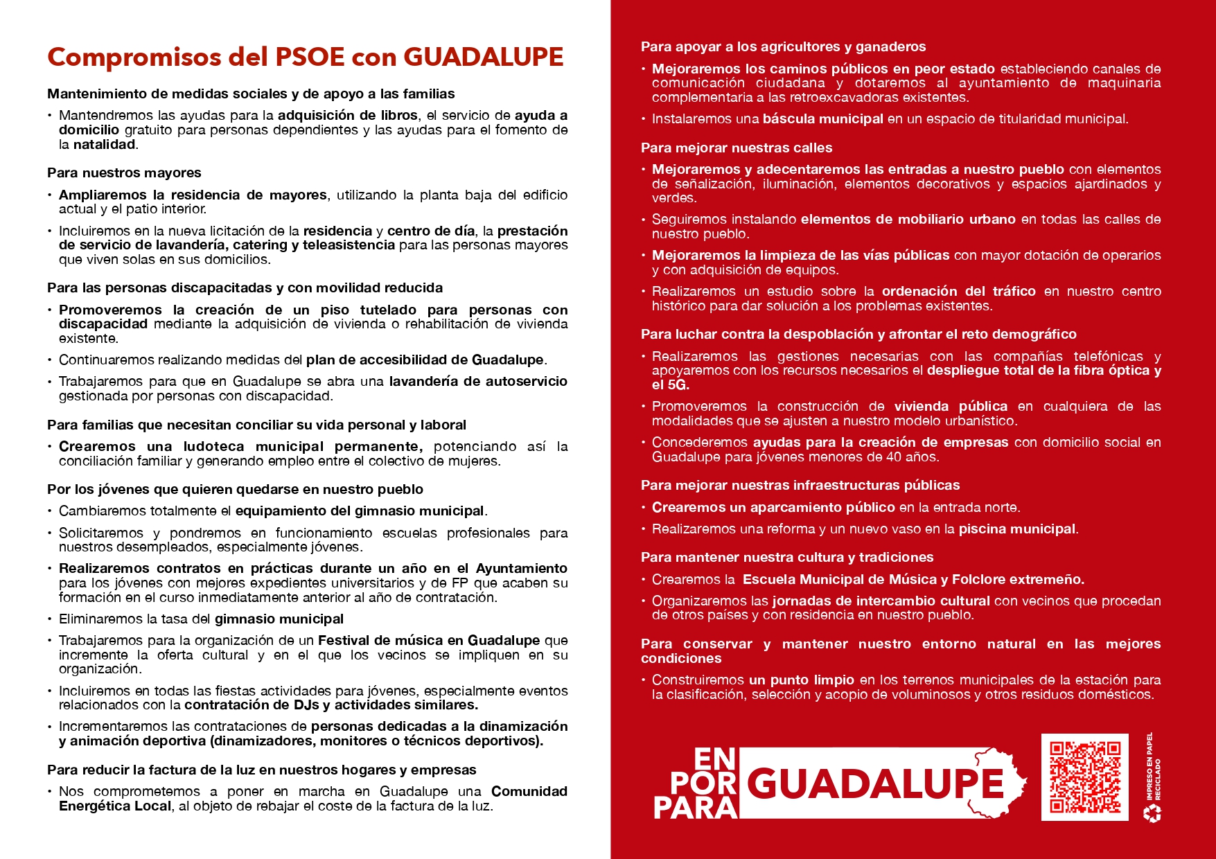 Programa electoral del PSOE (2023) - Guadalupe (Cáceres) 2