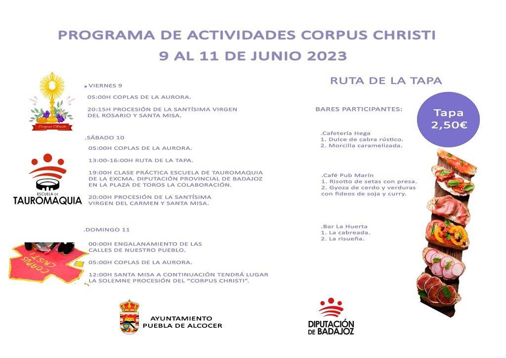 Actividades del Corpus Christi (2023) - Puebla de Alcocer (Badajoz)