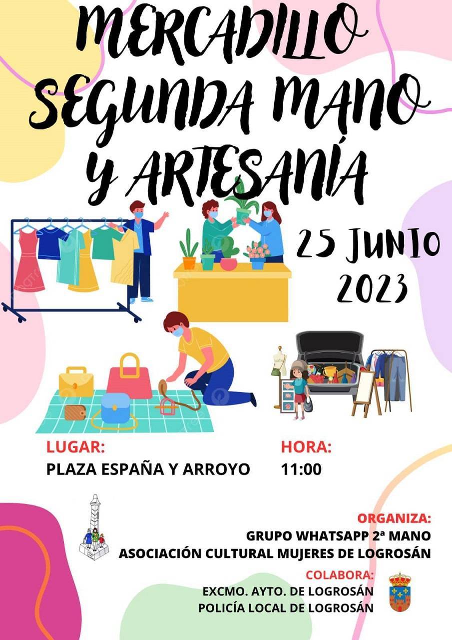 Mercadillo de segunda mano y artesanía (junio 2023) - Logrosán (Cáceres)