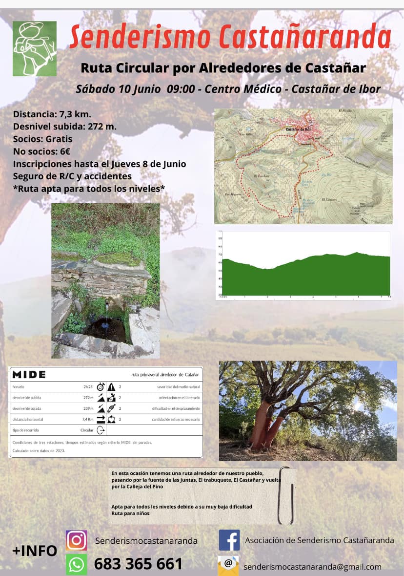 Ruta senderista circular (junio 2023) - Castañar de Ibor (Cáceres)