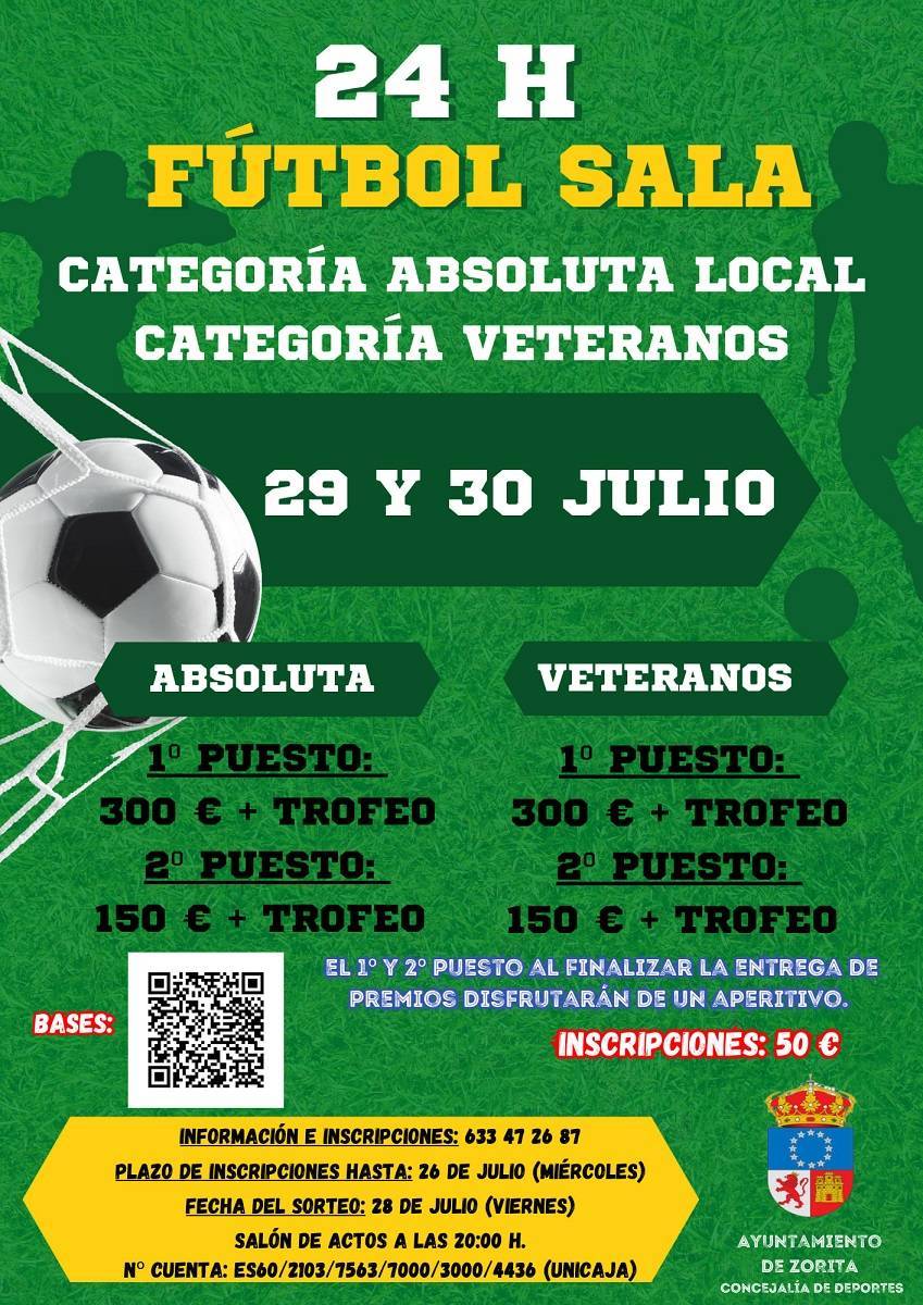 24 horas de fútbol sala veteranos y absoluta (2023) - Zorita (Cáceres)
