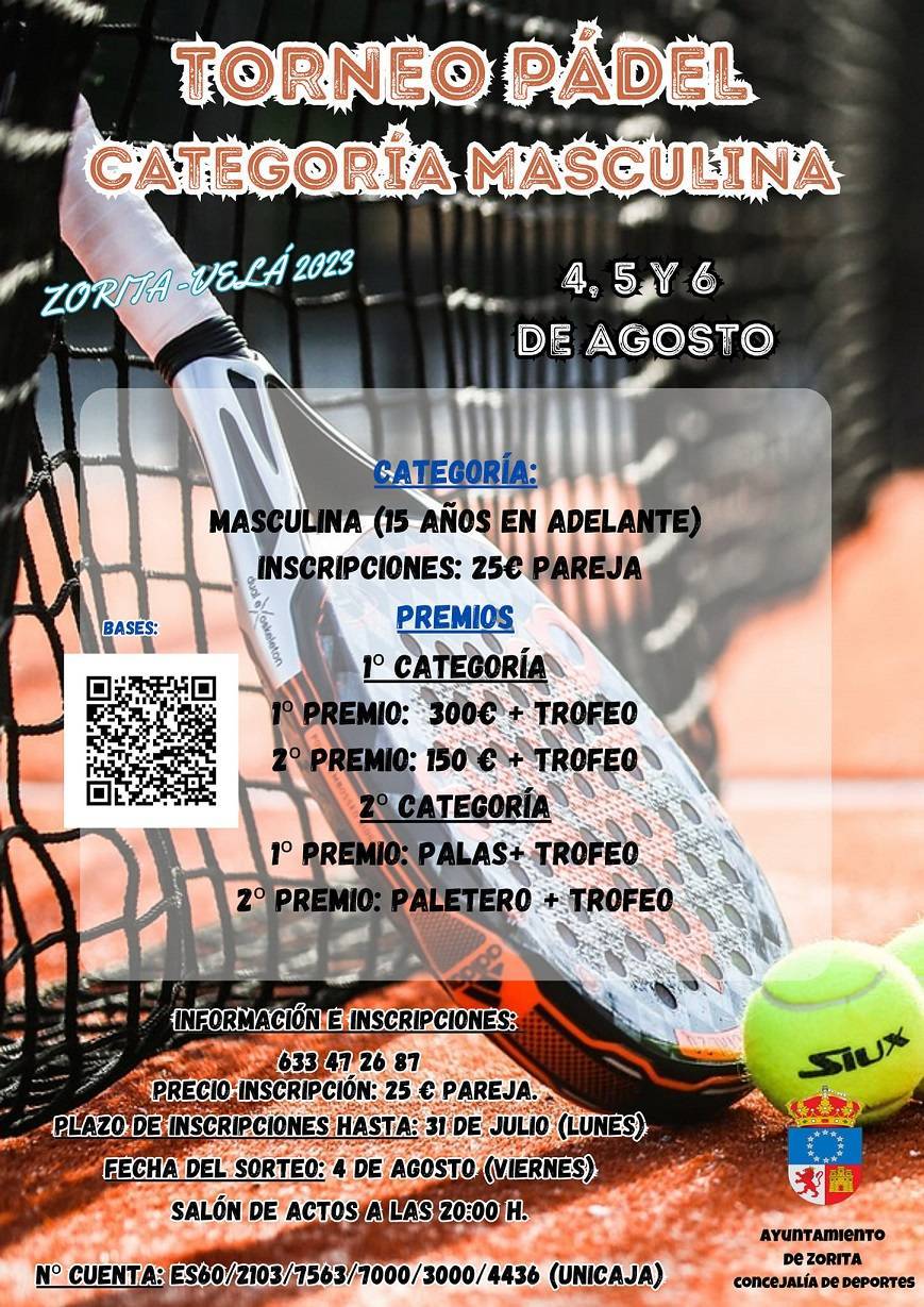 Torneo de pádel masculino (2023) - Zorita (Cáceres)