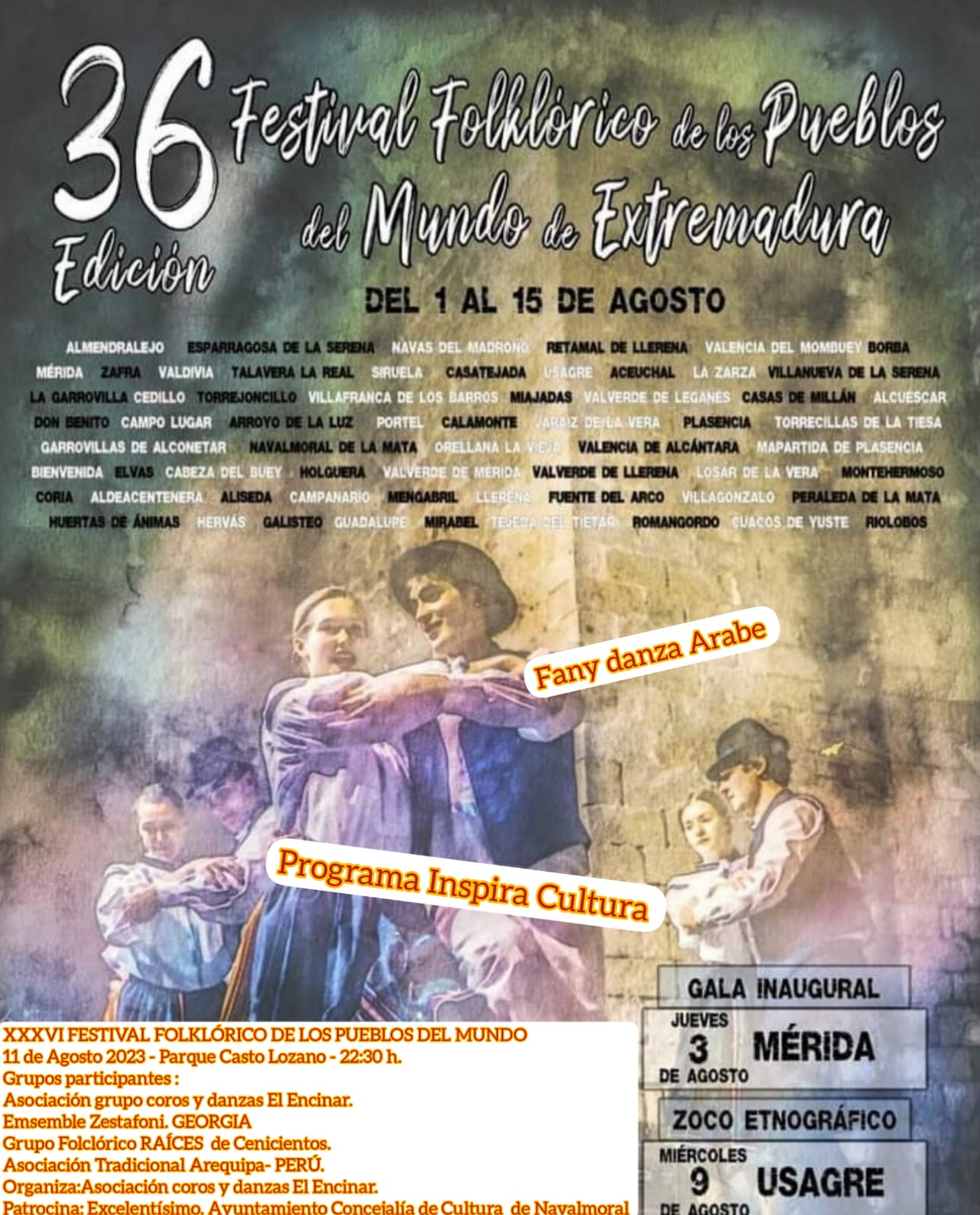 XXXVI Festival Folklórico de los Pueblos del Mundo de Extremadura - Navalmoral de la Mata (Cáceres)