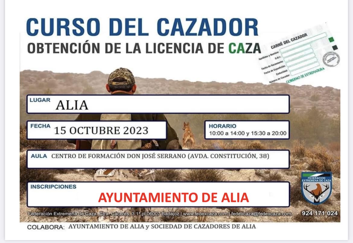 Curso para la obtención de la licencia de caza (2023) - Alía (Cáceres)