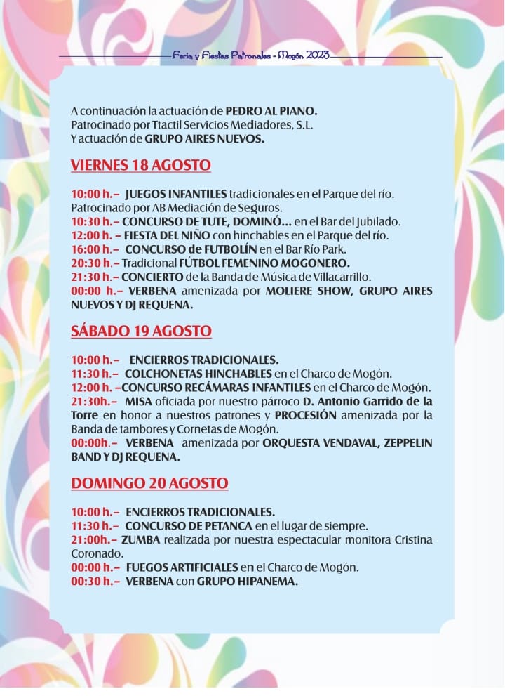 Ferias y fiestas patronales (2023) - Mogón (Jaén) 3