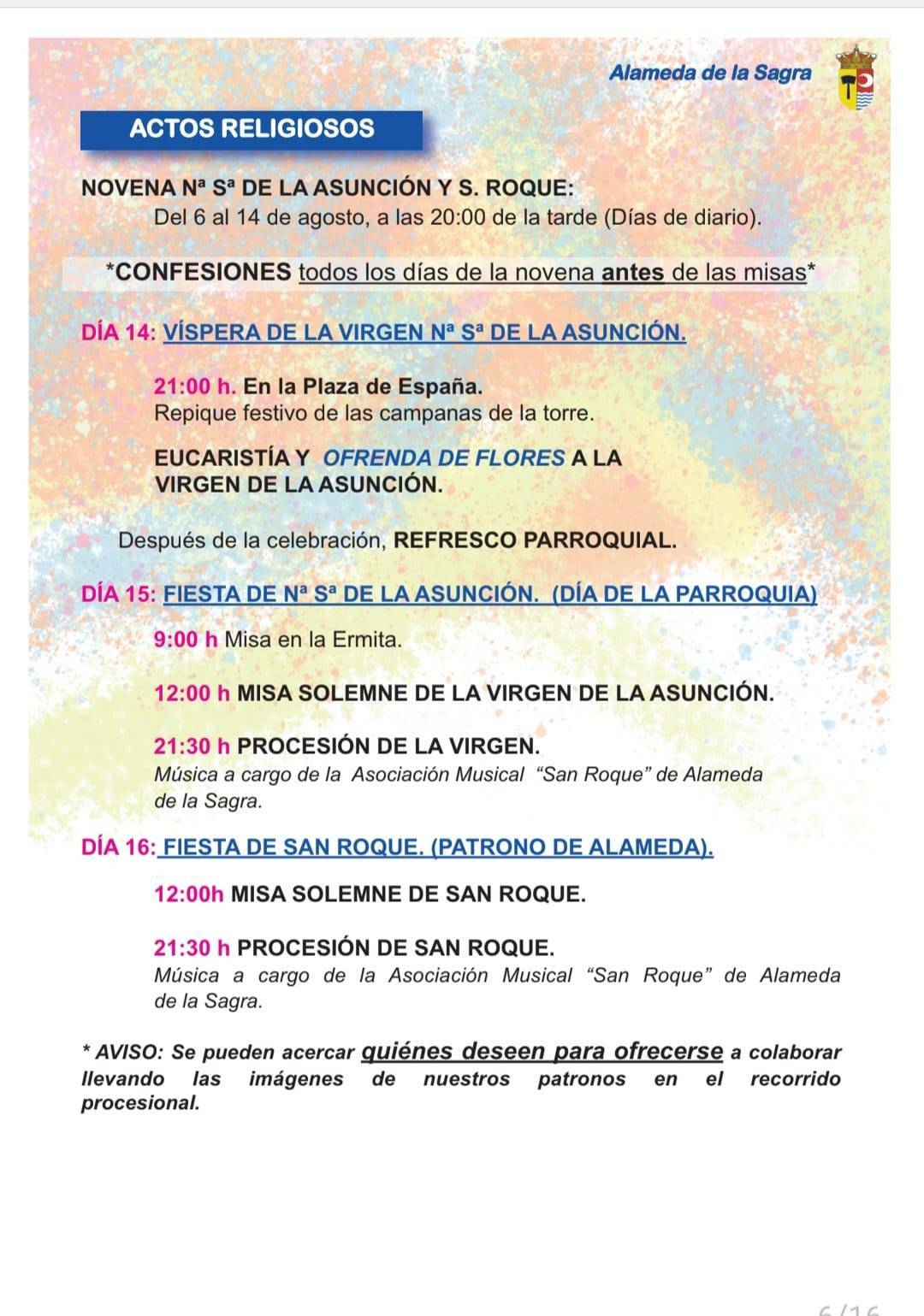 Fiestas patronales en honor a Nuestra Señora de la Asunción y San Roque (2023) - Alameda de la Sagra (Toledo) 3