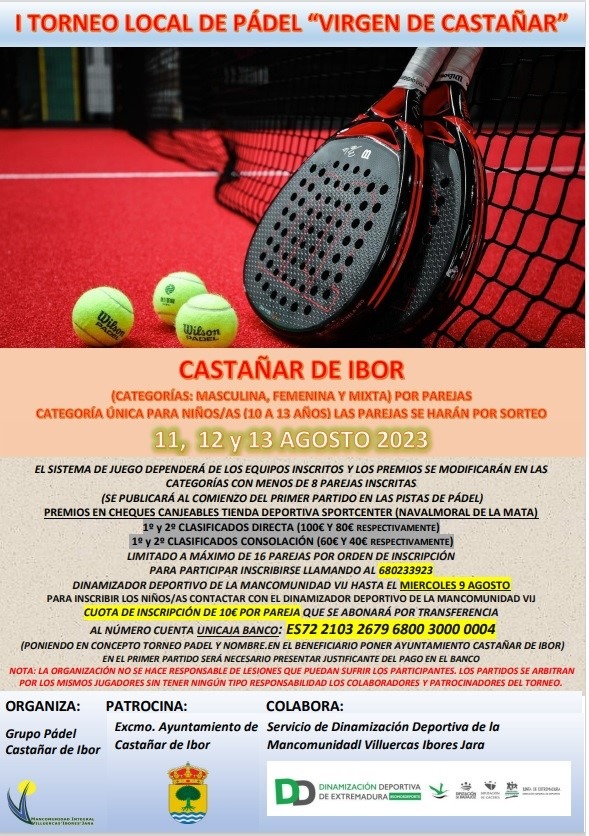 I Torneo Local de Pádel 'Virgen de Castañar' - Castañar de Ibor (Cáceres)