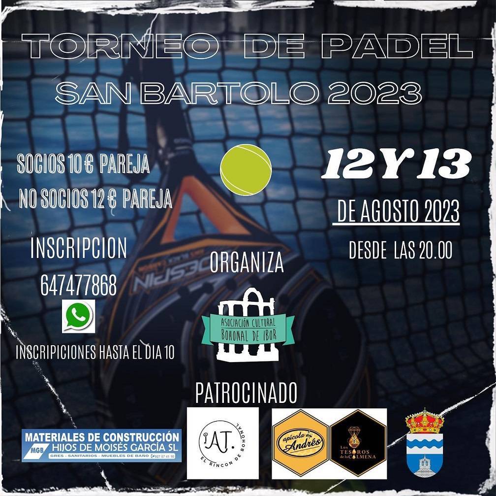 Torneo de Pádel San Bartolo (2023) - Bohonal de Ibor (Cáceres)