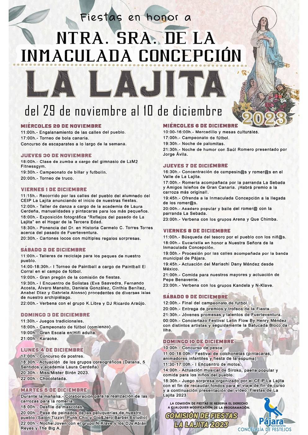 Fiestas en honor a Nuestra Señora de la Inmaculada Concepción (2023) - La Lajita (Las Palmas)