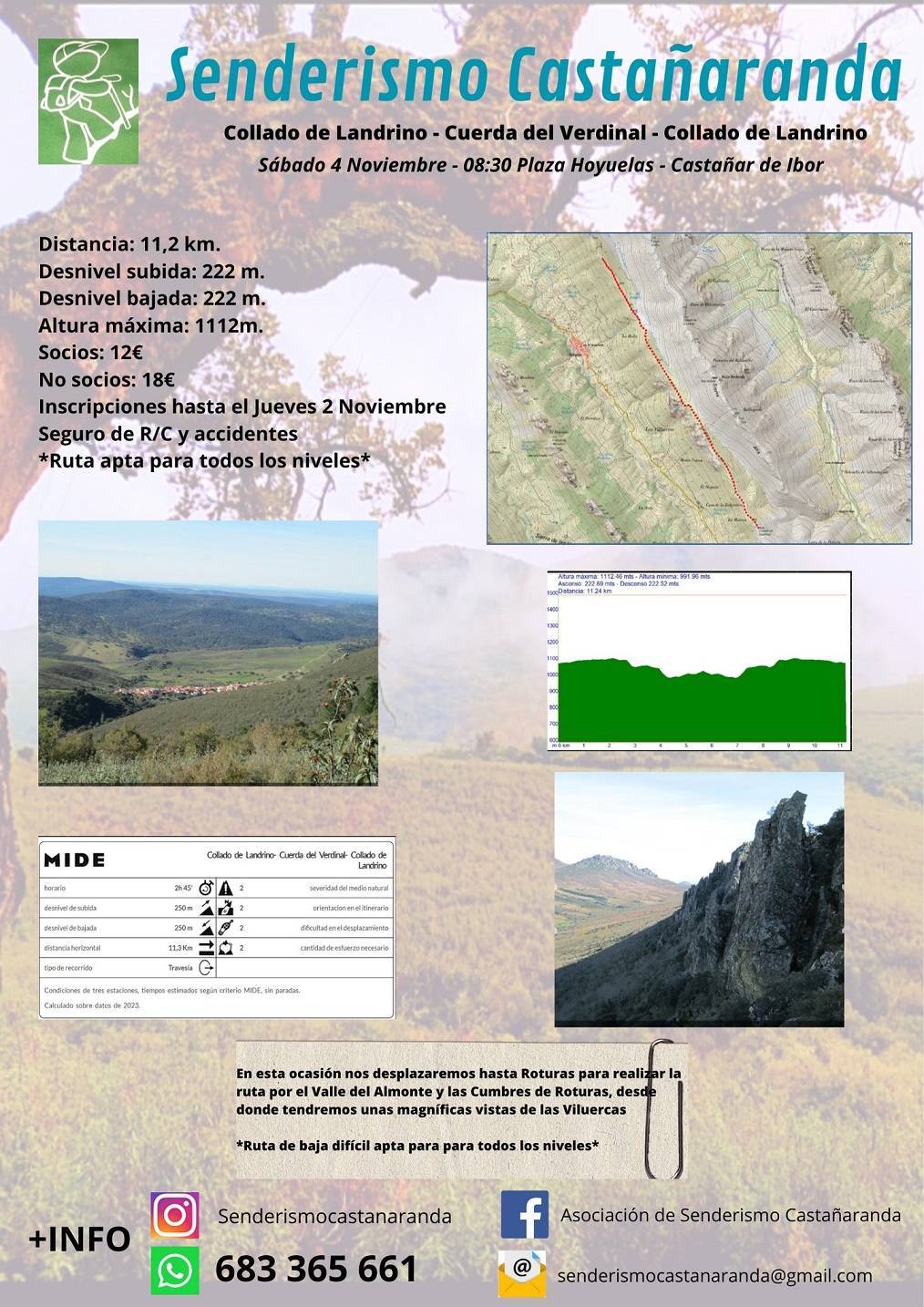 Ruta senderista (noviembre 2023) - Castañar de Ibor (Cáceres)